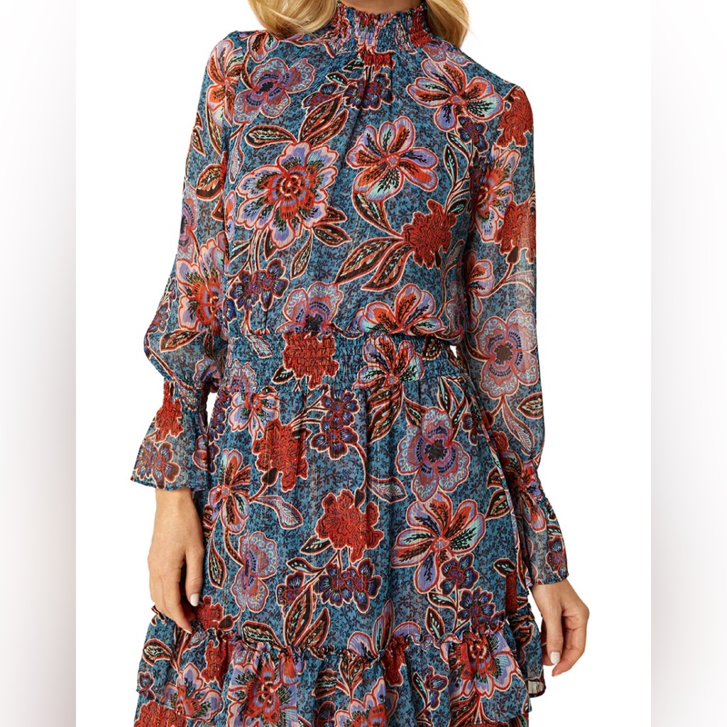 Misa Los Angeles Colorful Smocked Dress